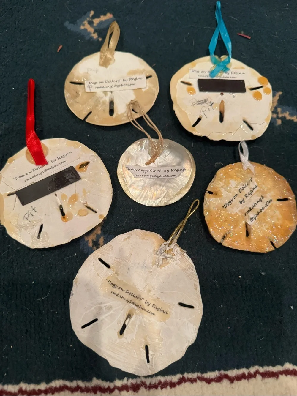 Dog Photo real Sand Dollar Ornament - Cream and Tan Pet Keepsake